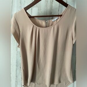 Naked Zebra Beige Blouse Zip Backing Size Medium